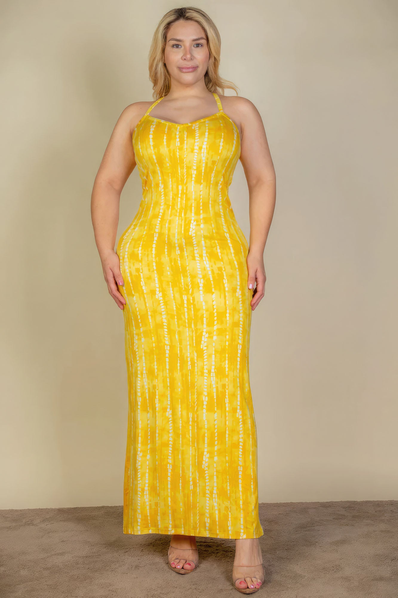 THE TATIANNA Plus Size Tie Dye Printed Cami Bodycon Maxi Dress