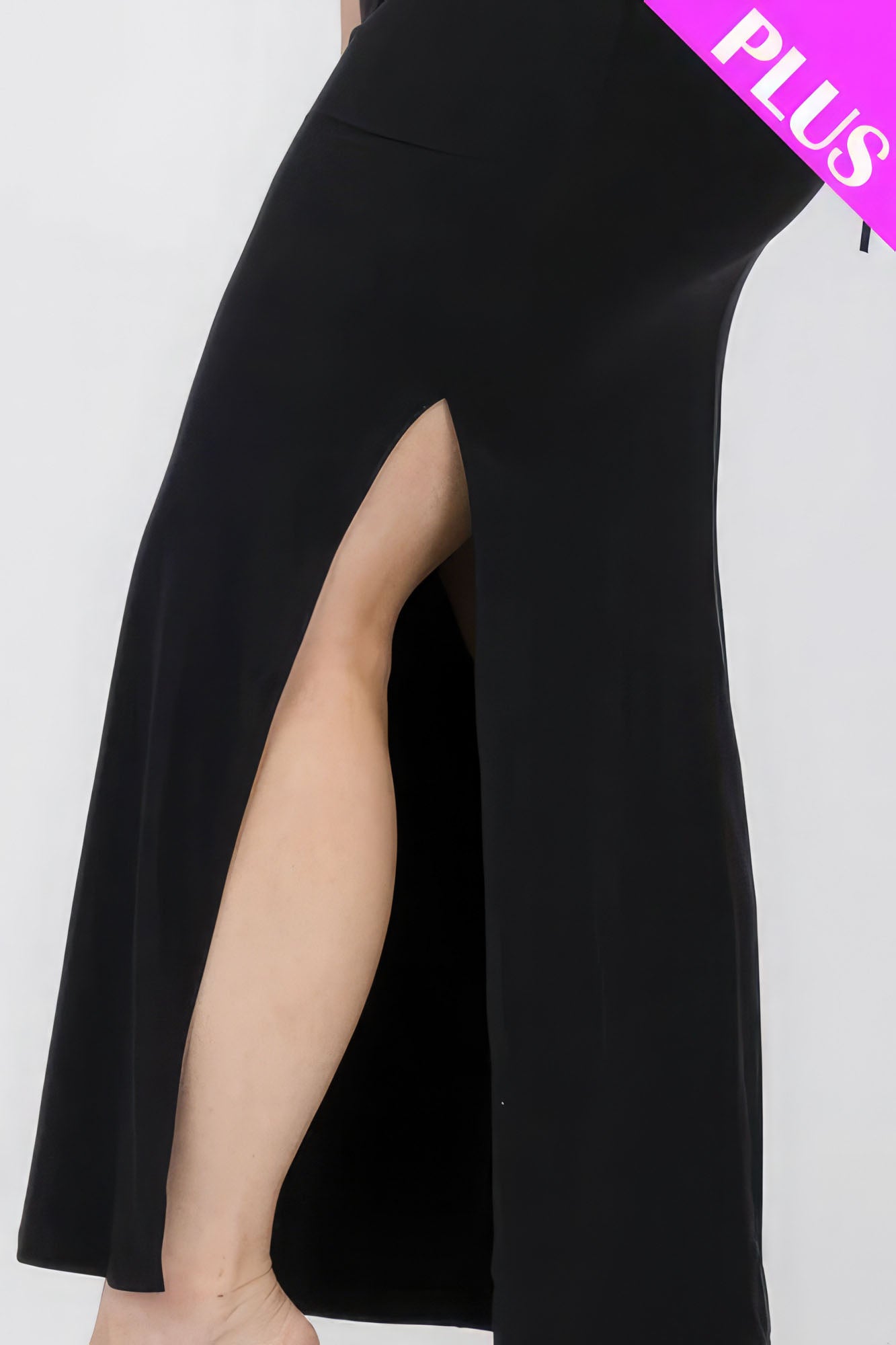 THE SUNNI Plus Size Crisscross Back Split Thigh Maxi Dress