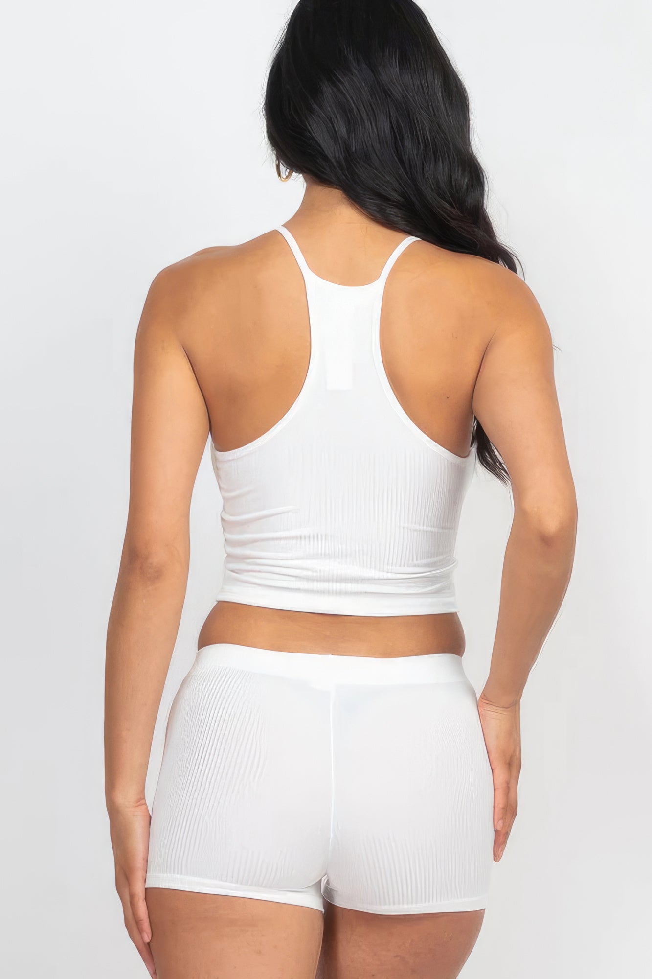 THE ROBYN Ribbed Crop Cami Top & Shorts Set